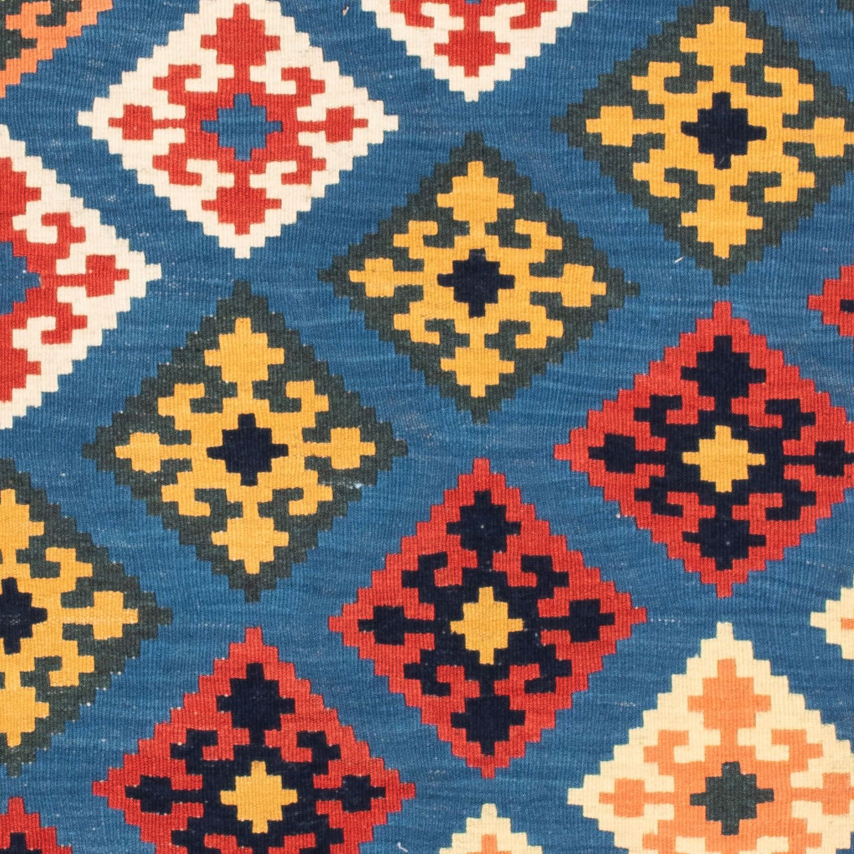 Kelim Rug - Oriental square  - 110 x 107 cm - blue