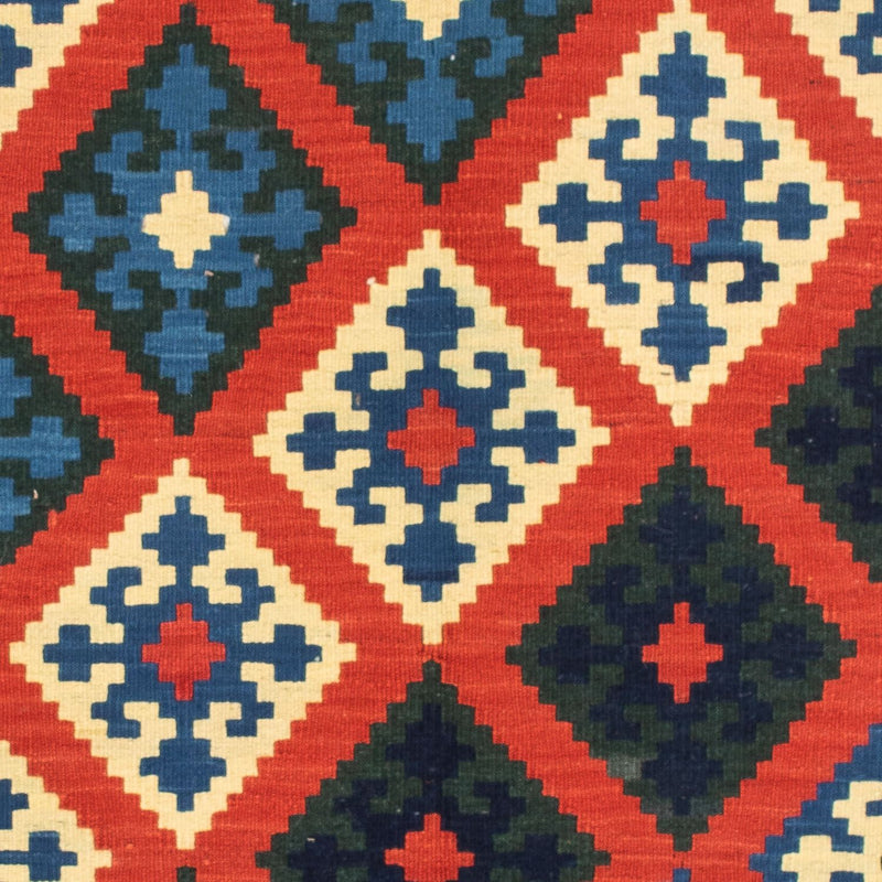 Kelim Rug - Oriental square  - 105 x 103 cm - dark red