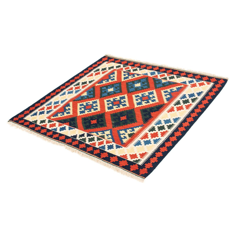 Kelim Rug - Oriental square  - 105 x 103 cm - dark red