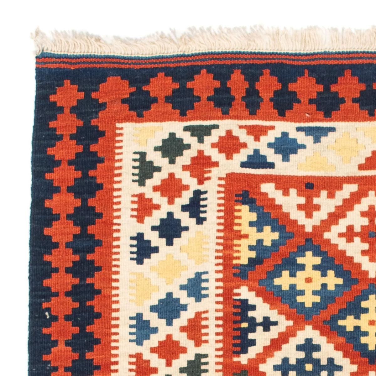 Kelim Rug - Oriental square  - 107 x 100 cm - dark red