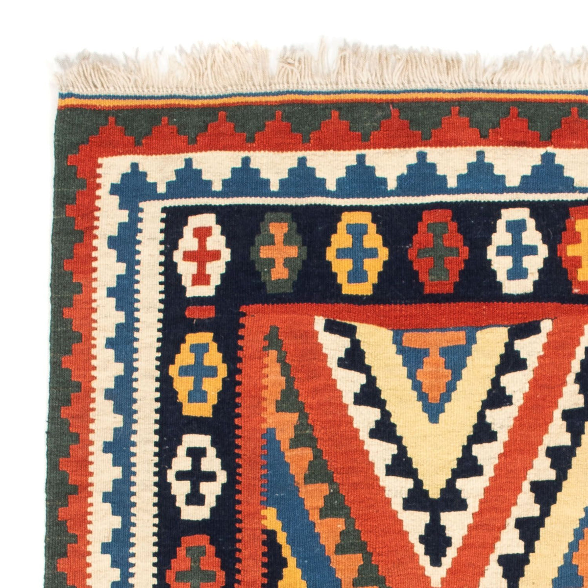 Kelim Rug - Oriental square  - 114 x 102 cm - red