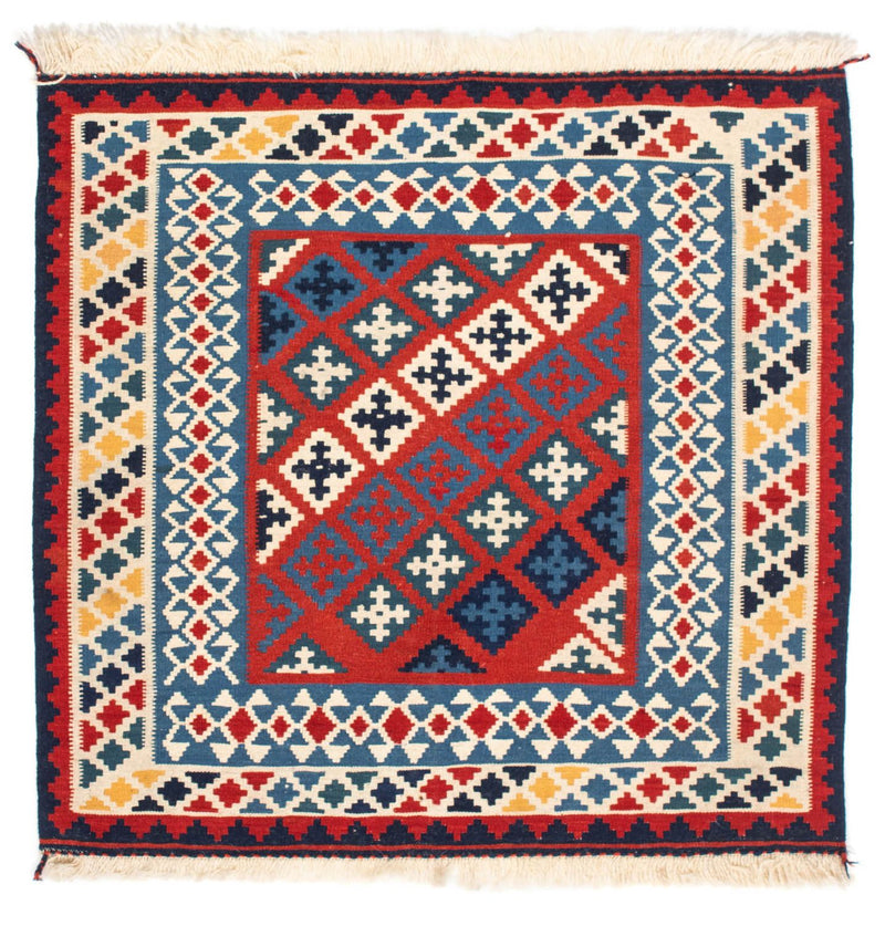 Kelim Rug - Oriental square  - 105 x 103 cm - red