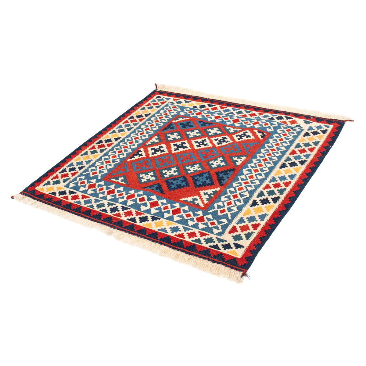 Kelim Rug - Oriental square  - 105 x 103 cm - red