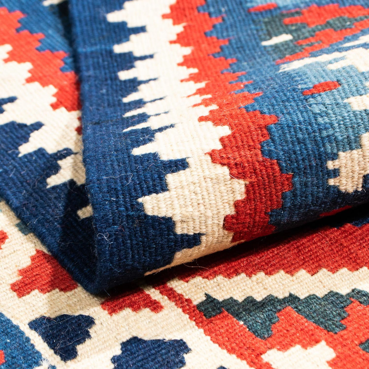 Kelim Rug - Oriental square  - 104 x 102 cm - dark red