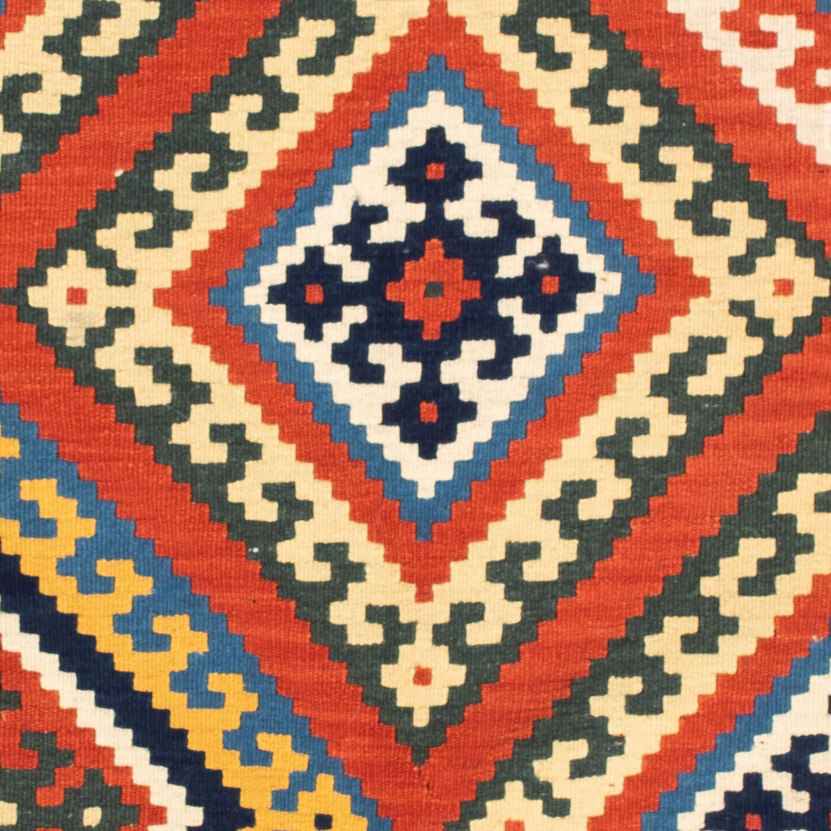 Kelim Rug - Oriental square  - 103 x 102 cm - dark red