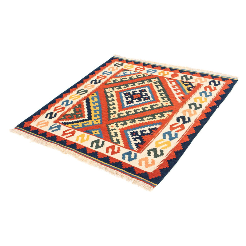 Kelim Rug - Oriental square  - 103 x 102 cm - dark red