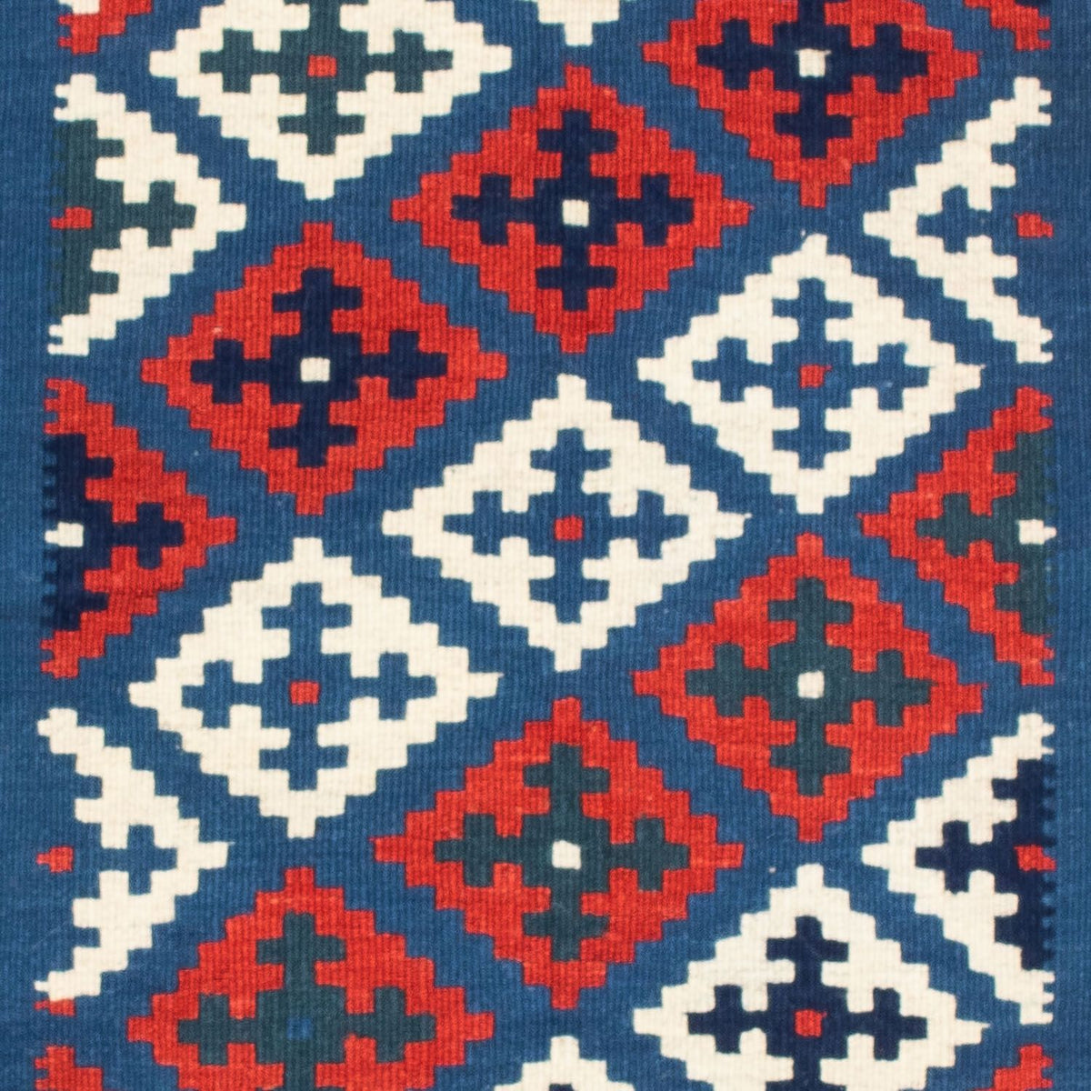 Kelim Rug - Oriental square  - 106 x 103 cm - dark blue