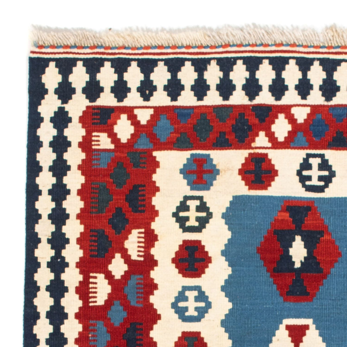 Kelim Rug - Oriental square  - 107 x 102 cm - blue