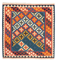 Kelim Rug - Oriental square  - 104 x 100 cm - dark blue
