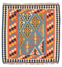 Kelim Rug - Oriental square  - 102 x 101 cm - orange