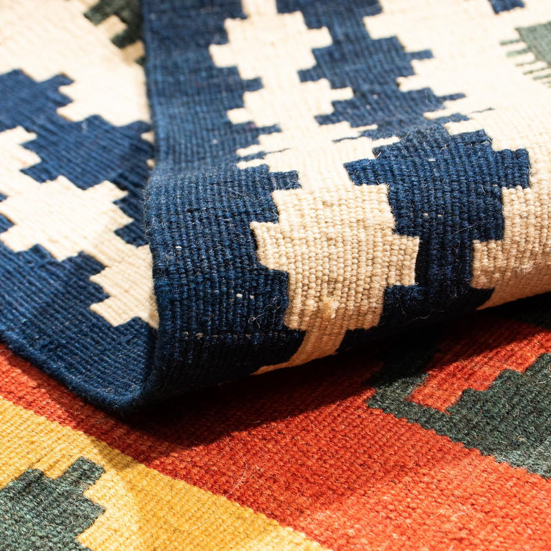 Kelim Rug - Oriental square  - 105 x 100 cm - dark red