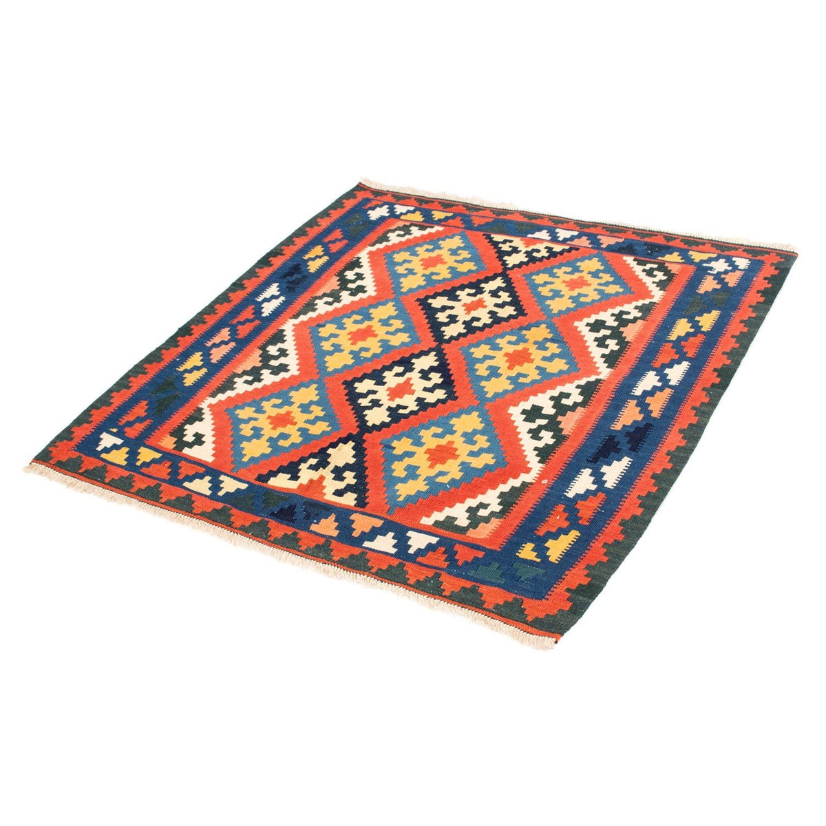 Kelim Rug - Oriental square  - 102 x 101 cm - red