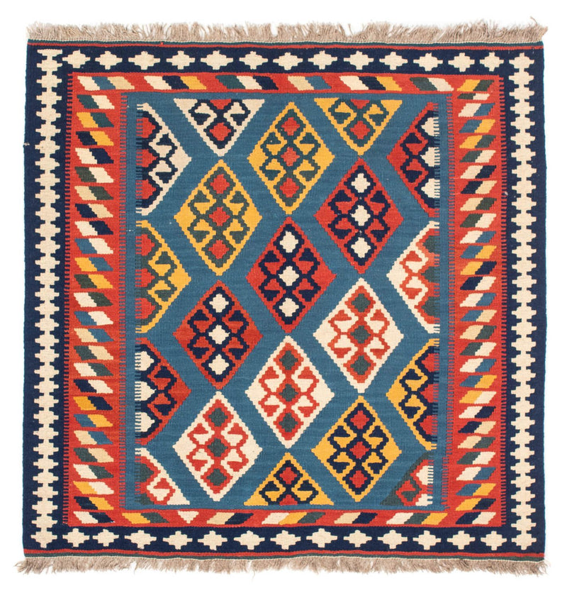 Kelim Rug - Oriental square  - 101 x 99 cm - dark blue