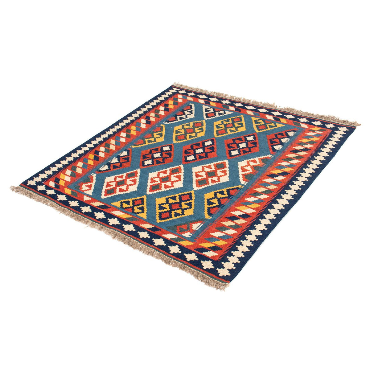 Kelim Rug - Oriental square  - 101 x 99 cm - dark blue