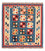 Kelim Rug - Oriental square  - 107 x 101 cm - sea blue