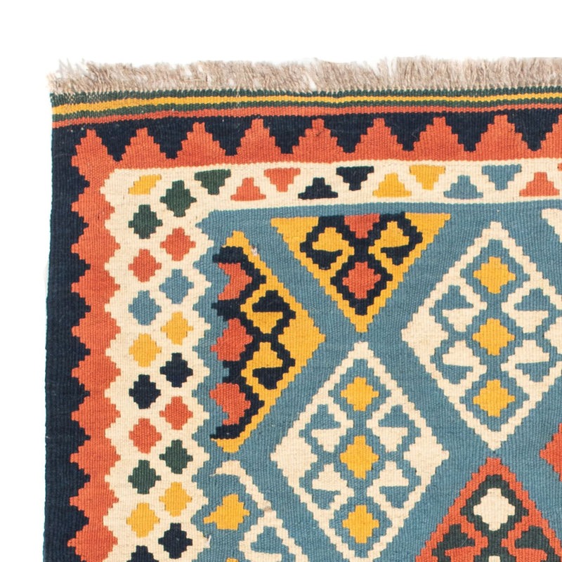 Kelim Rug - Oriental square  - 100 x 98 cm - light blue