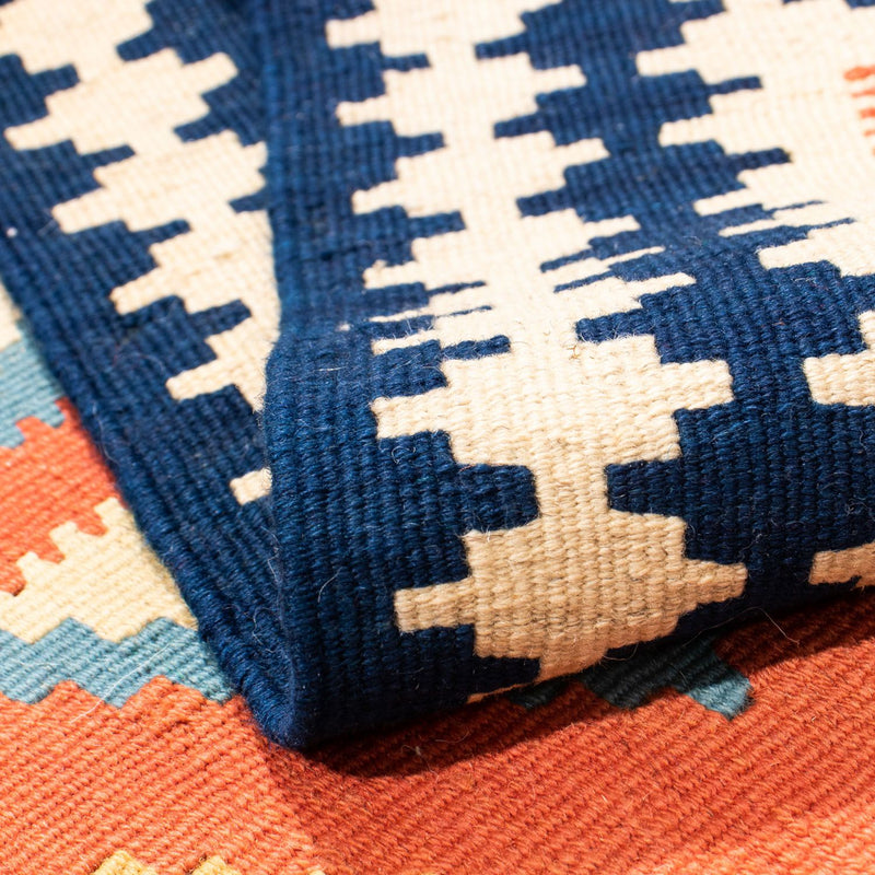 Kelim Rug - Oriental square  - 106 x 106 cm - orange