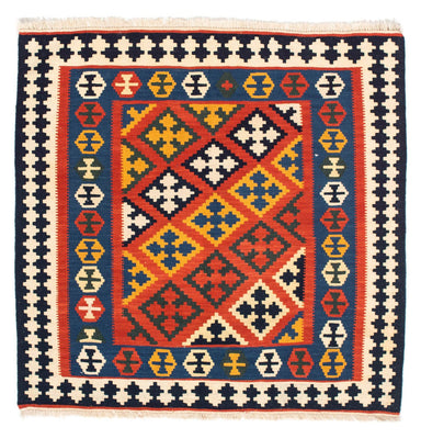 Kelim Rug - Oriental square  - 107 x 105 cm - red
