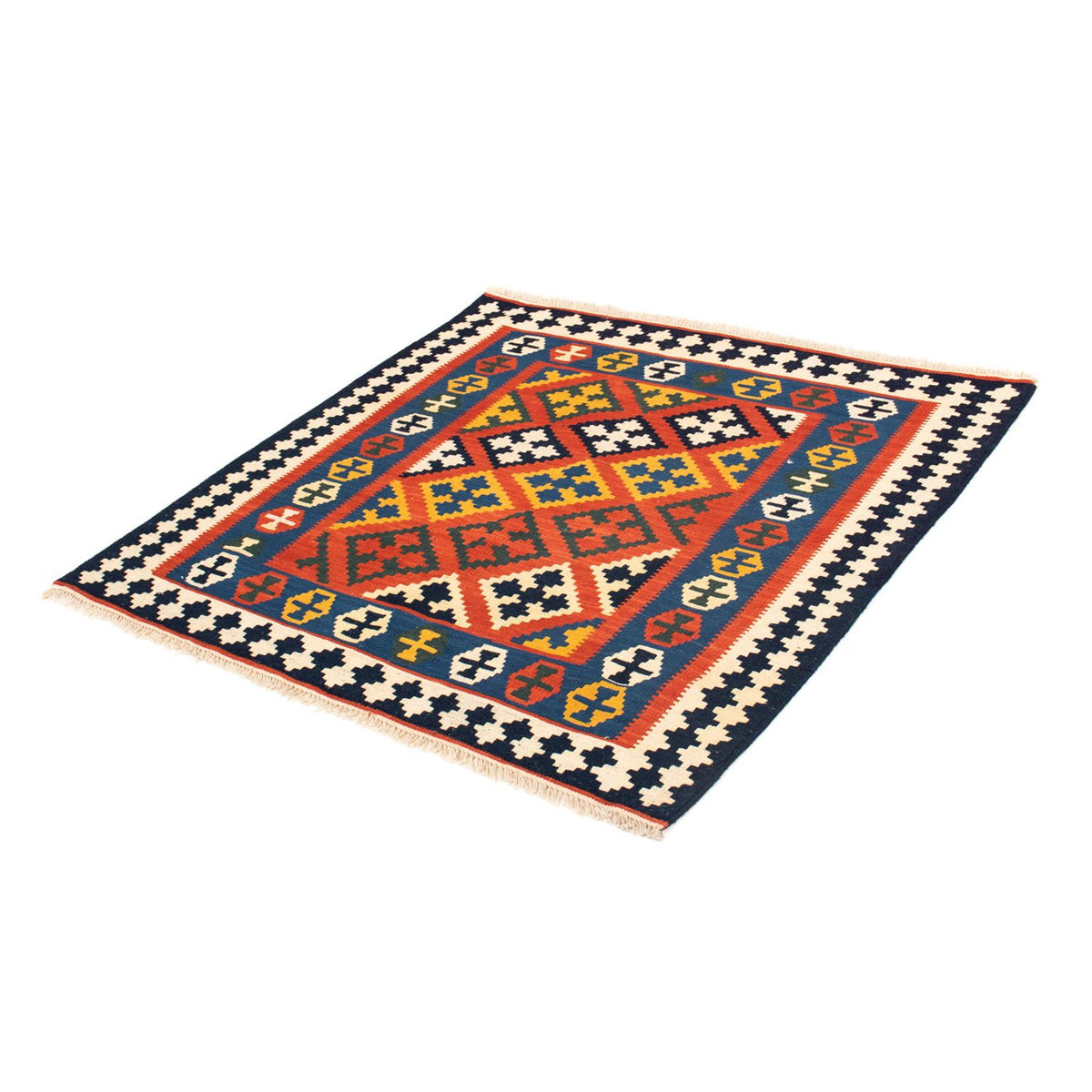 Kelim Rug - Oriental square  - 107 x 105 cm - red