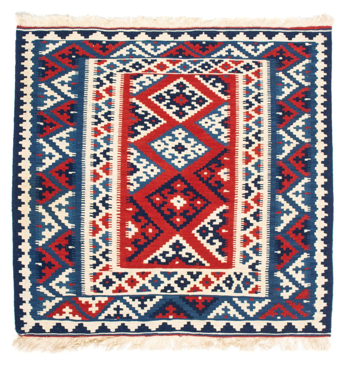 Kelim Rug - Oriental square  - 103 x 103 cm - multicolored