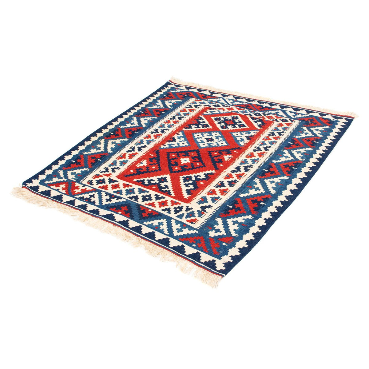 Kelim Rug - Oriental square  - 103 x 103 cm - multicolored