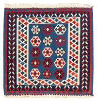 Kelim Rug - Oriental square  - 102 x 100 cm - blue