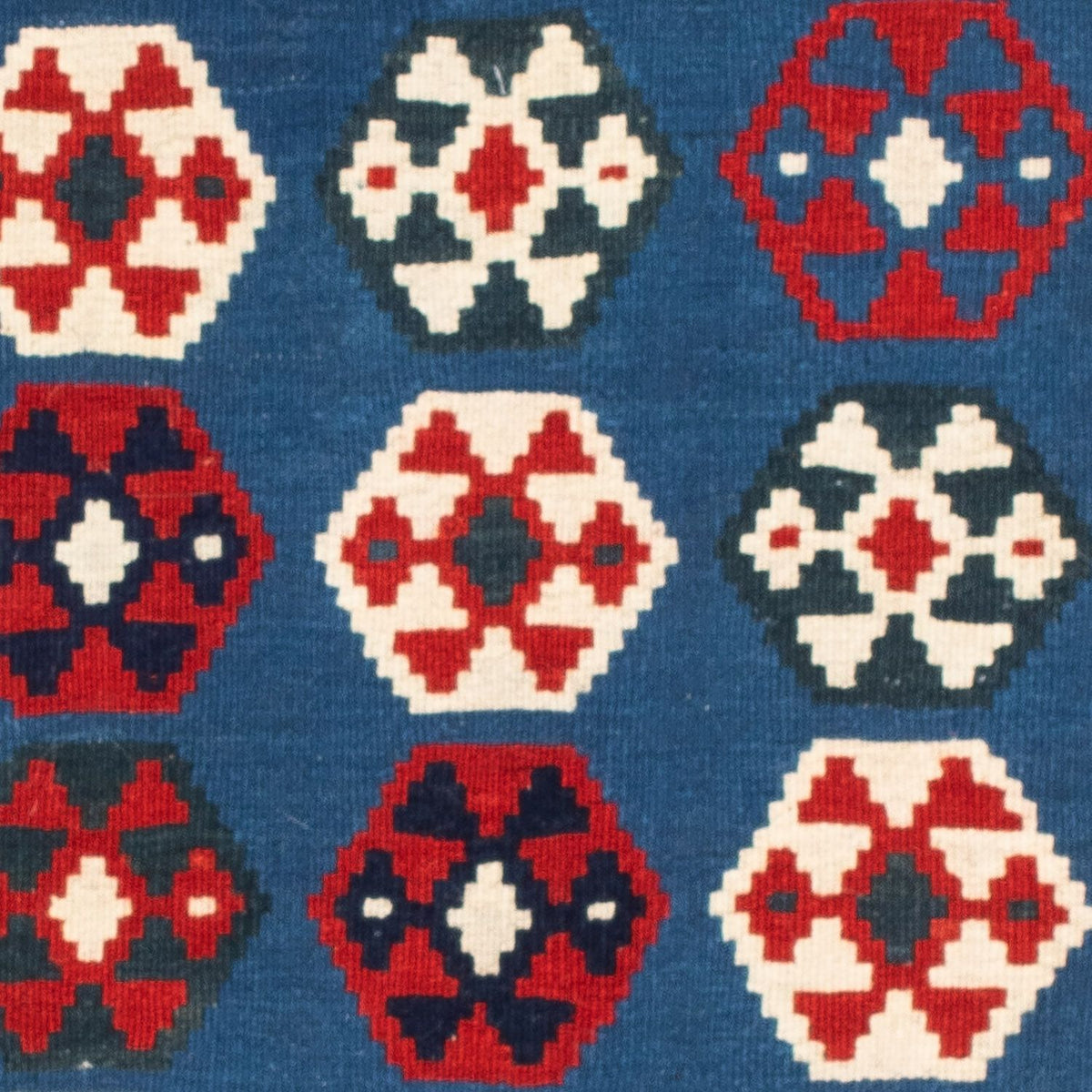 Kelim Rug - Oriental square  - 102 x 100 cm - blue