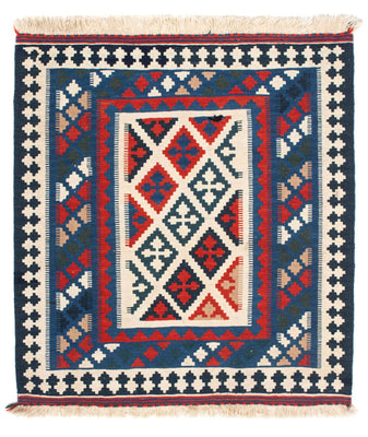 Kelim Rug - Oriental square  - 108 x 103 cm - blue