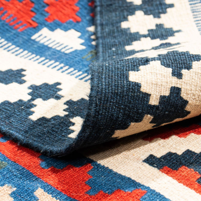 Kelim Rug - Oriental square  - 108 x 103 cm - blue