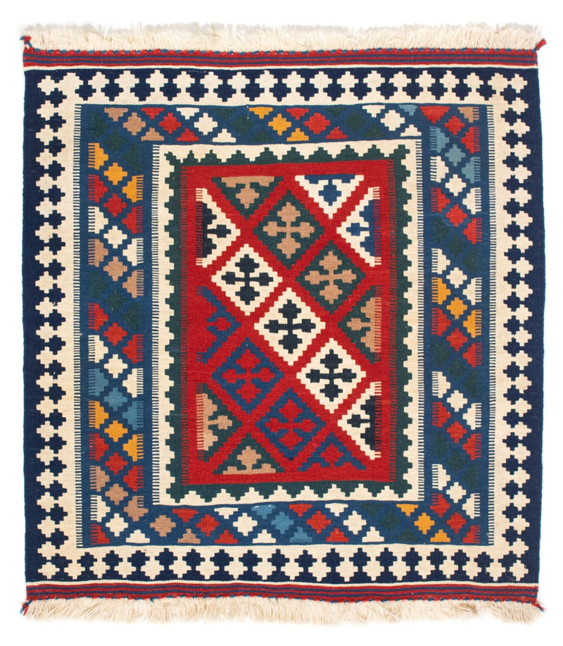 Kelim Rug - Oriental square  - 104 x 98 cm - blue