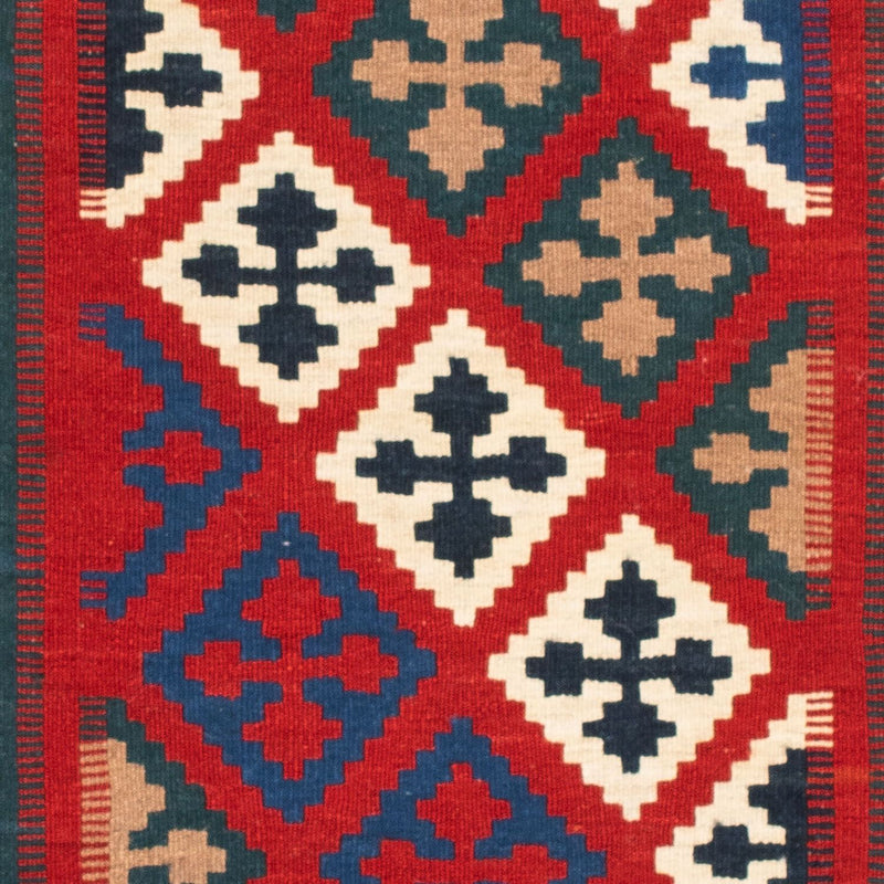 Kelim Rug - Oriental square  - 104 x 98 cm - blue