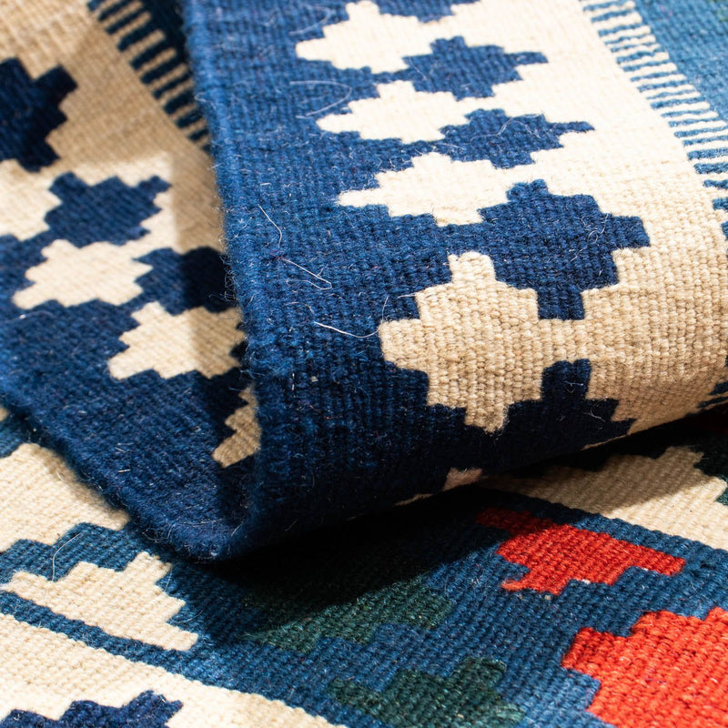 Kelim Rug - Oriental square  - 104 x 98 cm - blue