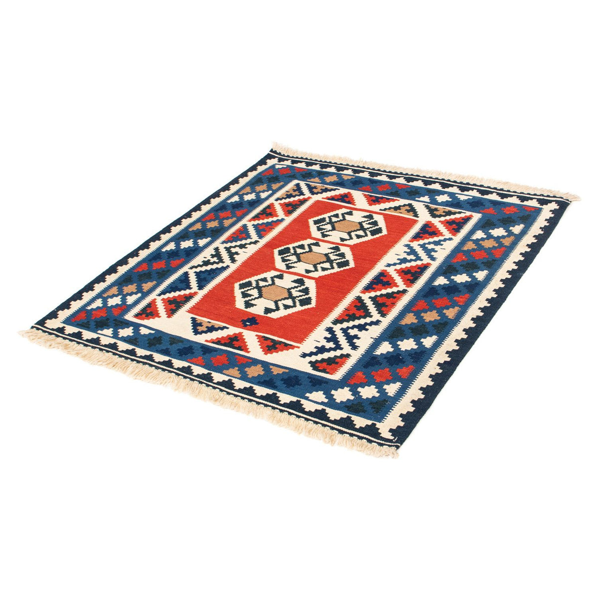 Kelim Rug - Oriental square  - 103 x 103 cm - multicolored