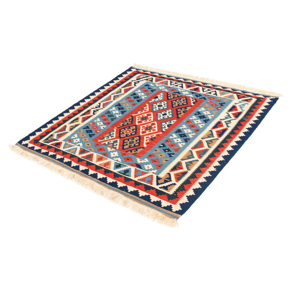 Kelim Rug - Oriental square  - 104 x 100 cm - multicolored