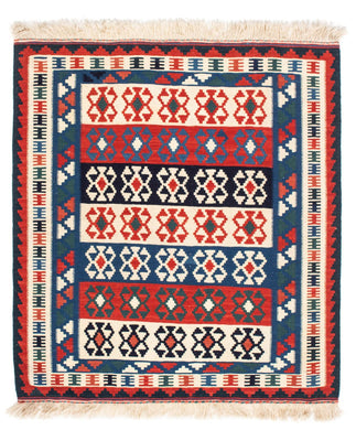 Kelim Rug - Oriental square  - 110 x 100 cm - blue