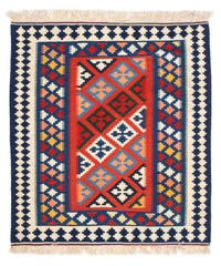 Kelim Rug - Oriental square  - 118 x 102 cm - blue