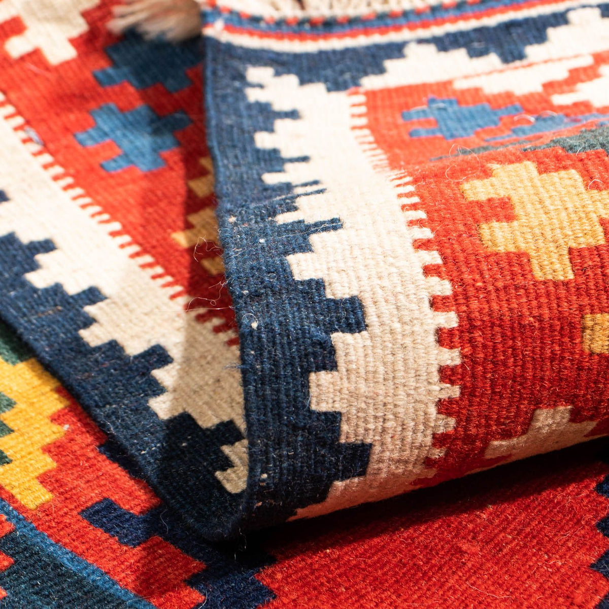 Kelim Rug - Oriental square  - 113 x 110 cm - red