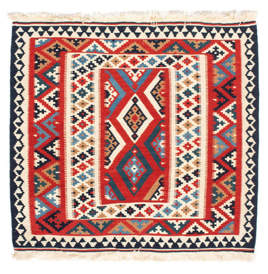 Kelim Rug - Oriental square  - 108 x 105 cm - red