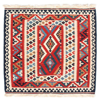 Kelim Rug - Oriental square  - 108 x 105 cm - red