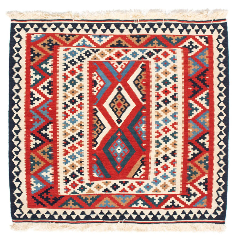 Kelim Rug - Oriental square  - 108 x 105 cm - red