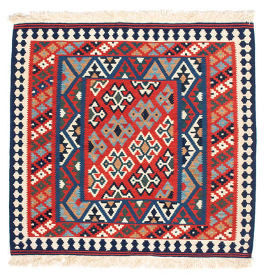 Kelim Rug - Oriental square  - 108 x 101 cm - red