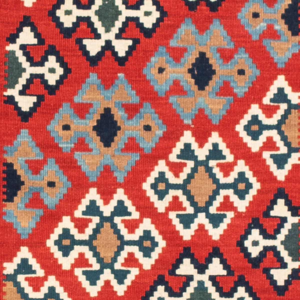 Kelim Rug - Oriental square  - 108 x 101 cm - red