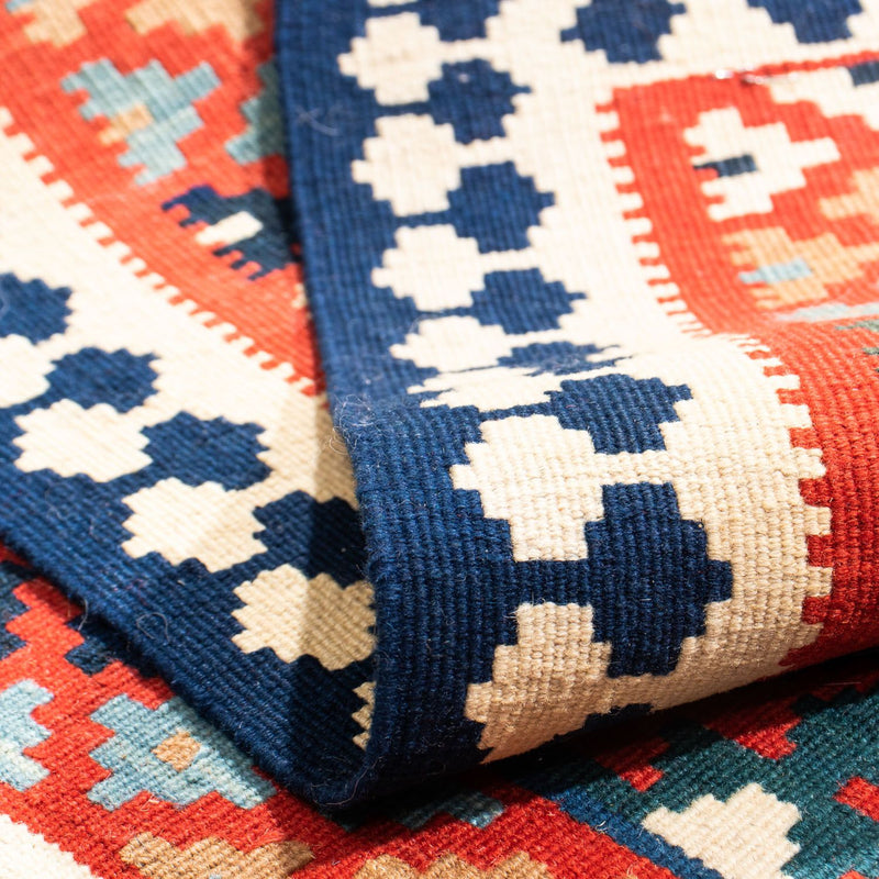 Kelim Rug - Oriental square  - 108 x 101 cm - red