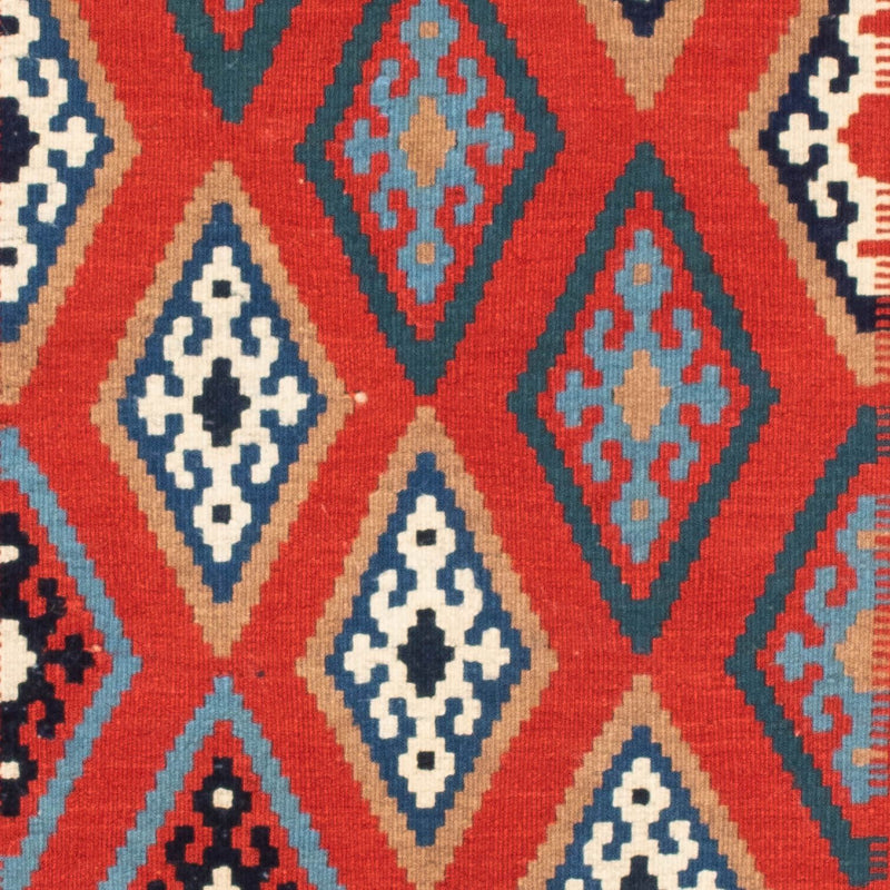 Kelim Rug - Oriental square  - 100 x 98 cm - blue