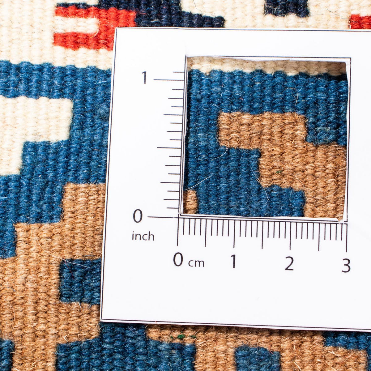 Kelim Rug - Oriental square  - 100 x 98 cm - blue