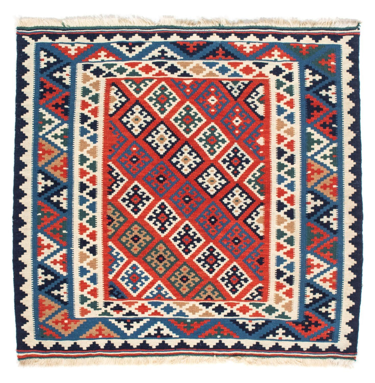 Kelim Rug - Oriental square  - 103 x 100 cm - multicolored
