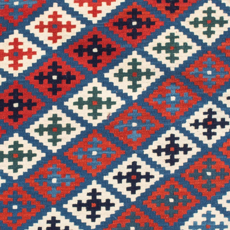 Kelim Rug - Oriental square  - 105 x 103 cm - blue