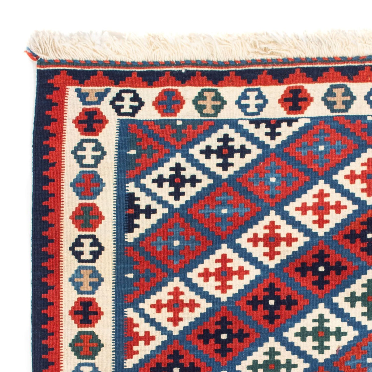 Kelim Rug - Oriental square  - 105 x 103 cm - blue