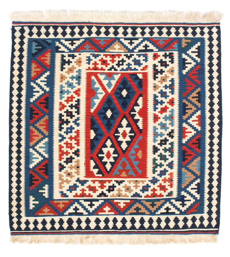 Kelim Rug - Oriental square  - 103 x 103 cm - blue