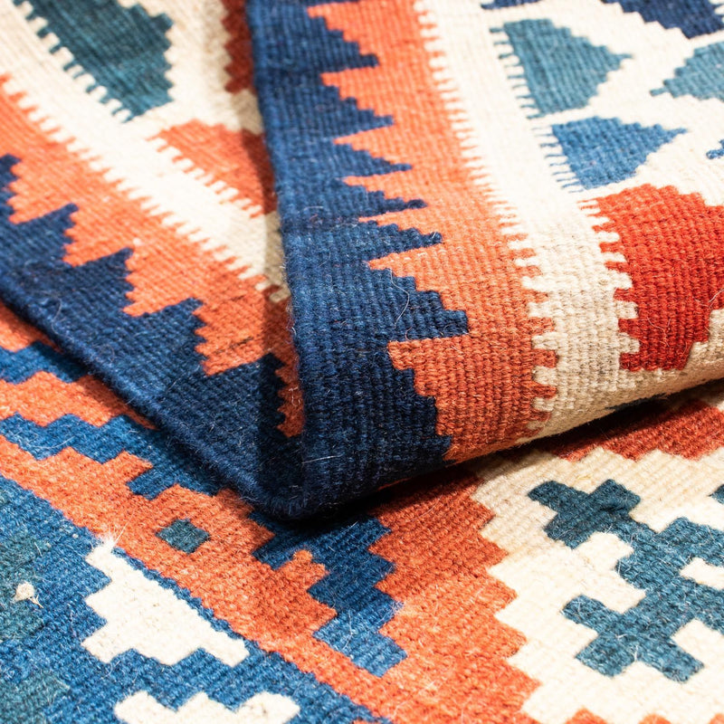 Kelim Rug - Oriental square  - 100 x 96 cm - blue